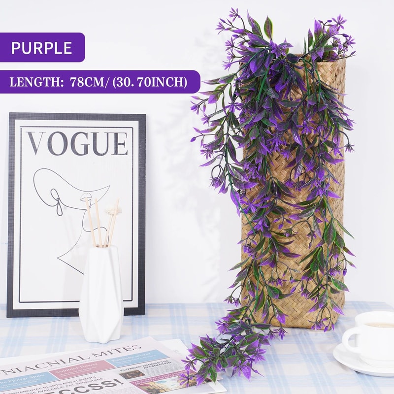 Lush Artificial Ivy Vine Wall Hanging Realistic Rattan Leaf Garland For Indoor Outdoor Decor 9