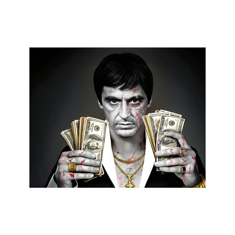 Scarface Tony Montana Canvas Wall Art Gangster Money Poster Print For Modern Home Decor 6