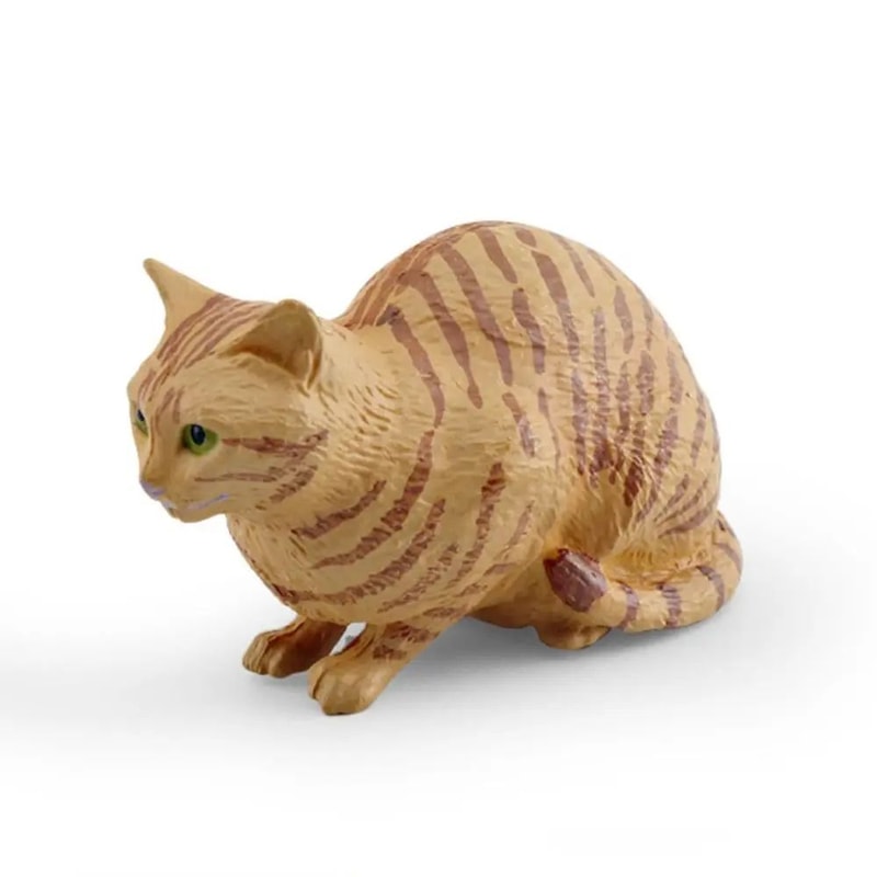 Cute Realistic Lying Cat Figurine Mini Simulation Pet Ornament For Desk Car Decor 3