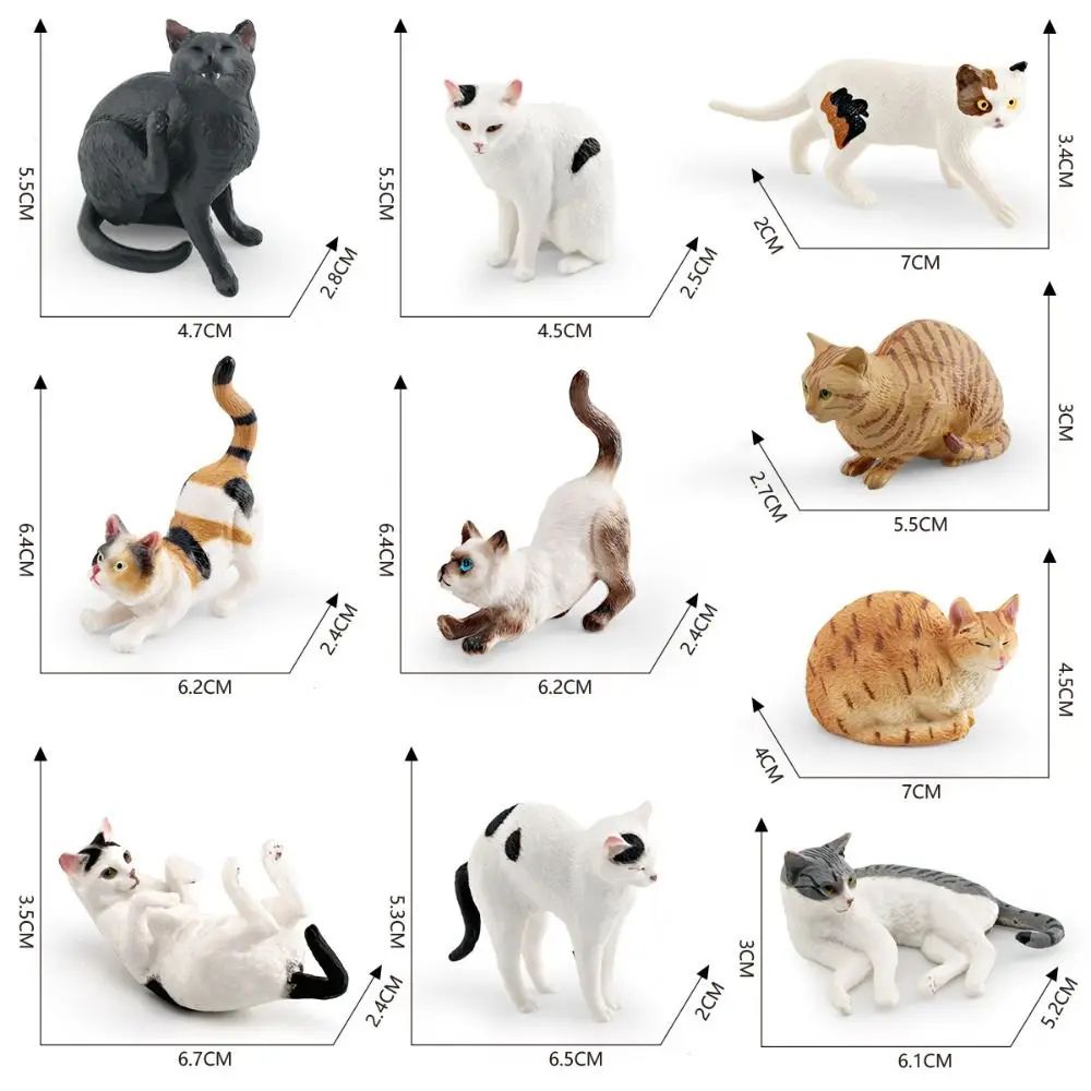Cute Realistic Lying Cat Figurine Mini Simulation Pet Ornament For Desk Car Decor 5