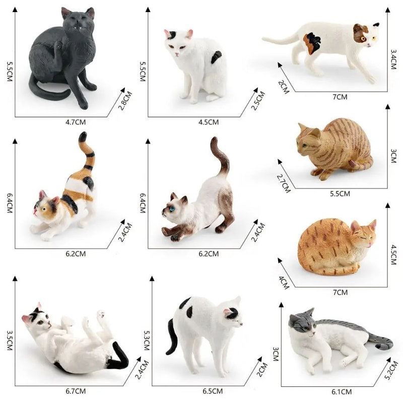 Cute Realistic Lying Cat Figurine Mini Simulation Pet Ornament For Desk Car Decor 5
