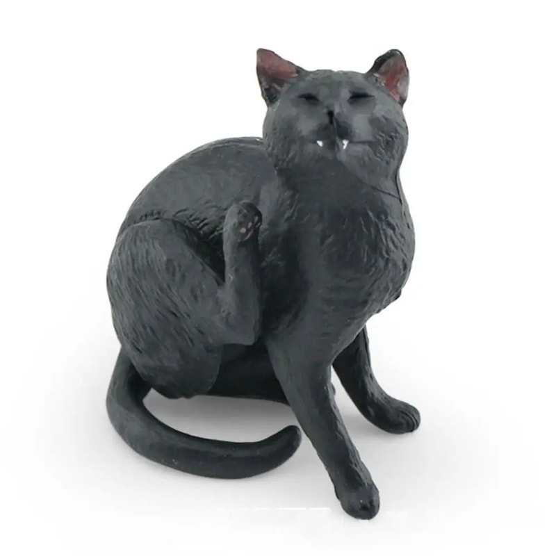Cute Realistic Lying Cat Figurine Mini Simulation Pet Ornament For Desk Car Decor 4