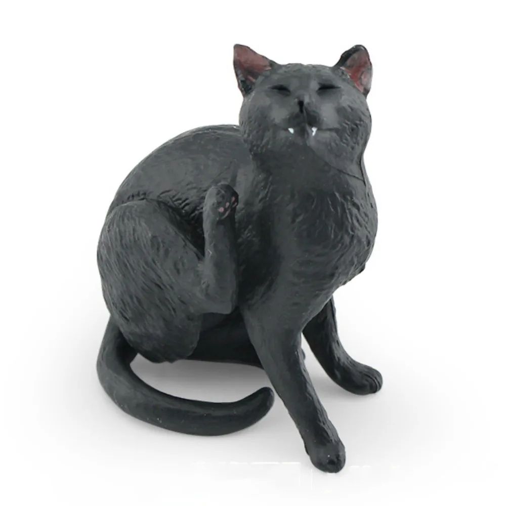 Cute Realistic Lying Cat Figurine Mini Simulation Pet Ornament For Desk Car Decor 9