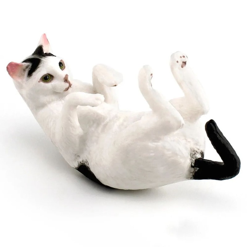 Cute Realistic Lying Cat Figurine Mini Simulation Pet Ornament For Desk Car Decor 14