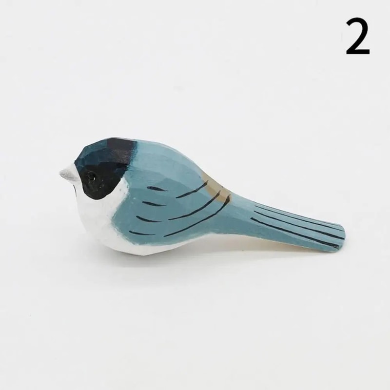 Handmade Wooden Bird Figurine Nordic Style HandCarved Basswood Bird Decor Gift 7