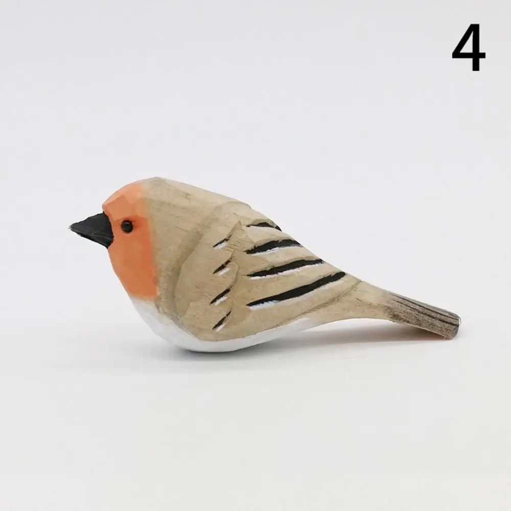Handmade Wooden Bird Figurine Nordic Style HandCarved Basswood Bird Decor Gift 9