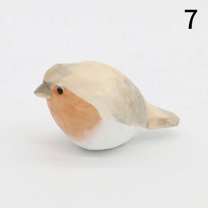 Handmade Wooden Bird Figurine Nordic Style HandCarved Basswood Bird Decor Gift 12