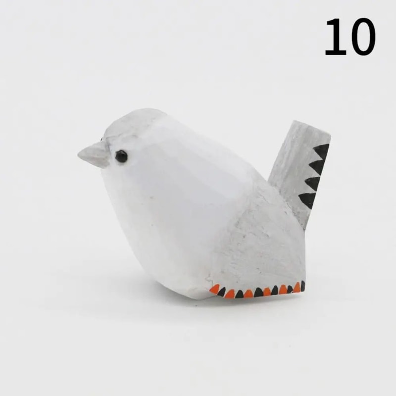 Handmade Wooden Bird Figurine Nordic Style HandCarved Basswood Bird Decor Gift 15