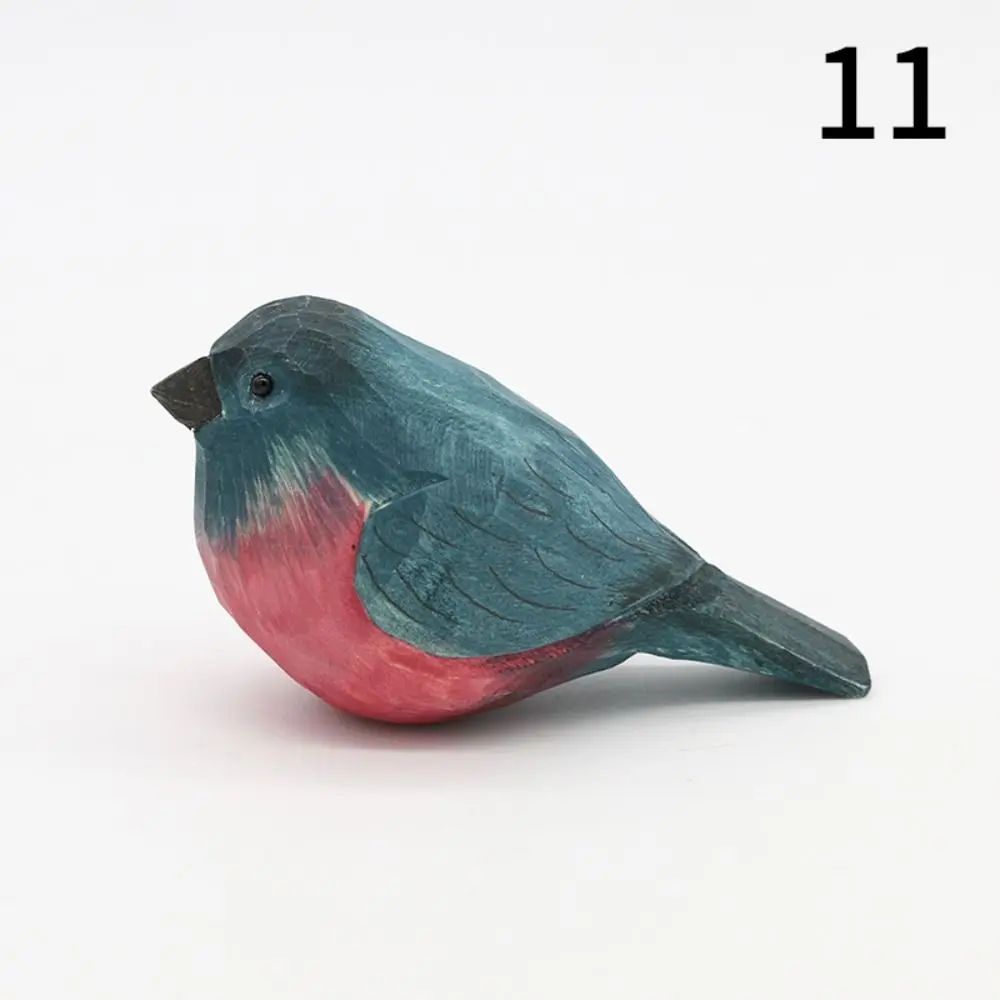 Handmade Wooden Bird Figurine Nordic Style HandCarved Basswood Bird Decor Gift 16