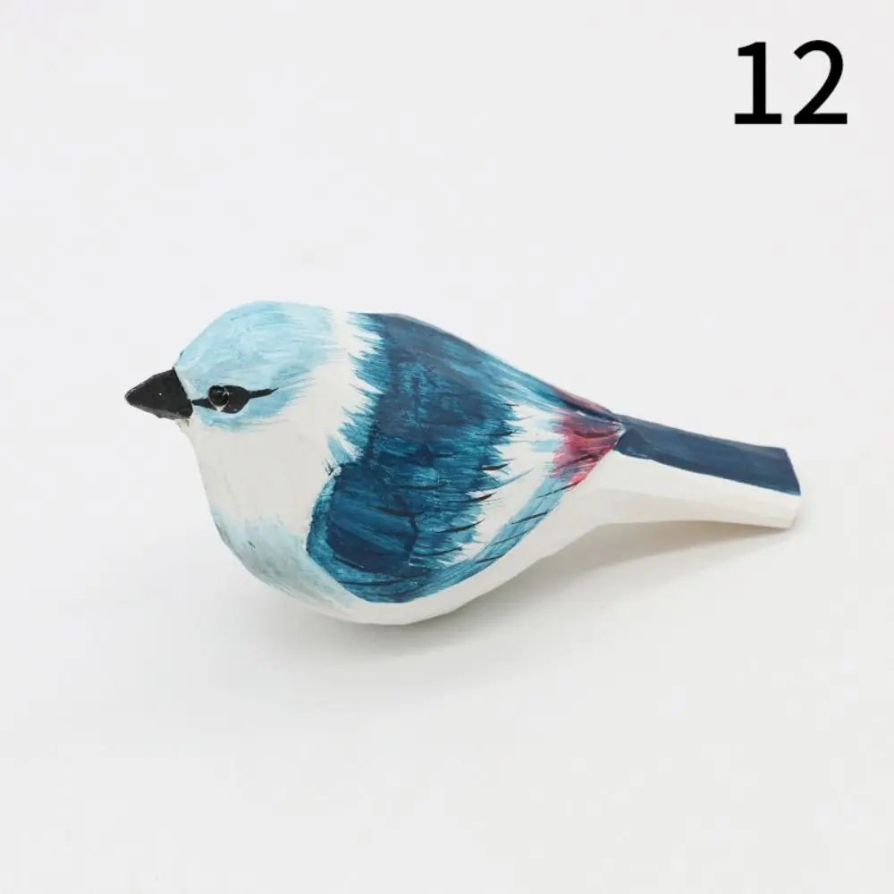 Handmade Wooden Bird Figurine Nordic Style HandCarved Basswood Bird Decor Gift 17