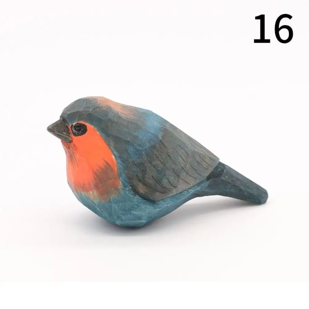 Handmade Wooden Bird Figurine Nordic Style HandCarved Basswood Bird Decor Gift 21