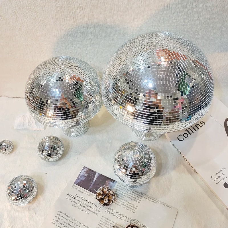 Mushroom Disco Ball Mirror Decor Sparkling Reflective Party Centerpiece For Home Events 2