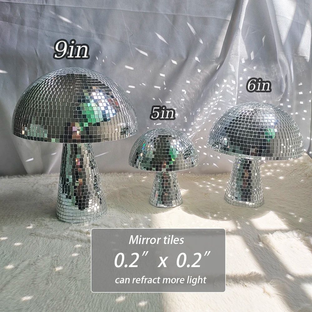 Mushroom Disco Ball Mirror Decor Sparkling Reflective Party Centerpiece For Home Events 6