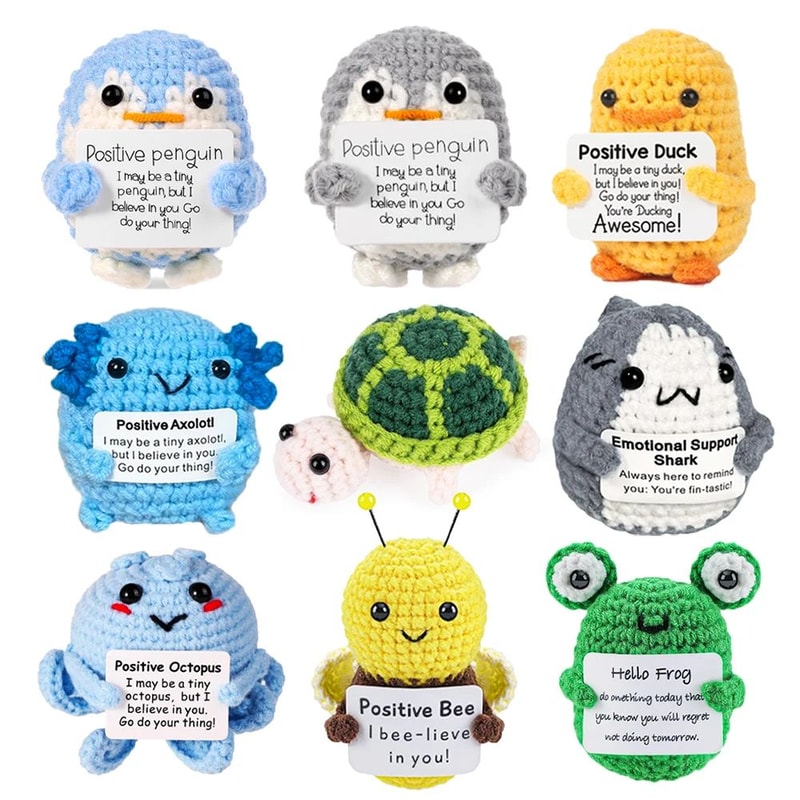 Handmade Crochet Plush Emotional Support Gift Cute Mini Desk Decor Comfort Companion 6