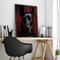 Black Doberman Woman Canvas Wall Art Elegant Calligraphy Portrait Print For Modern Home Decor 1