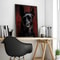 Black Doberman Woman Canvas Wall Art Elegant Calligraphy Portrait Print For Modern Home Decor 1