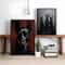 Black Doberman Woman Canvas Wall Art Elegant Calligraphy Portrait Print For Modern Home Decor 0