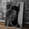 Black Doberman Woman Canvas Wall Art Elegant Calligraphy Portrait Print For Modern Home Decor 12