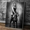Black Doberman Woman Canvas Wall Art Elegant Calligraphy Portrait Print For Modern Home Decor 14