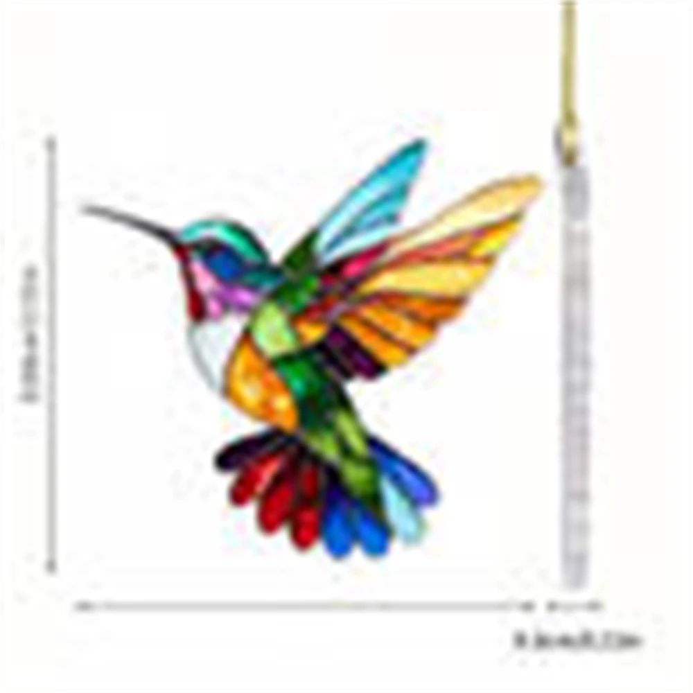 Cute Acrylic Bird Flower Hanging Pendant 2D Flat Cartoon Ornament For Car Window Gift Decor 6