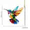 Cute Acrylic Bird Flower Hanging Pendant 2D Flat Cartoon Ornament For Car Window Gift Decor 6