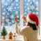 Christmas Snowflake Window Stickers Festive White PVC Glass Decals For Holiday Home Decor 0