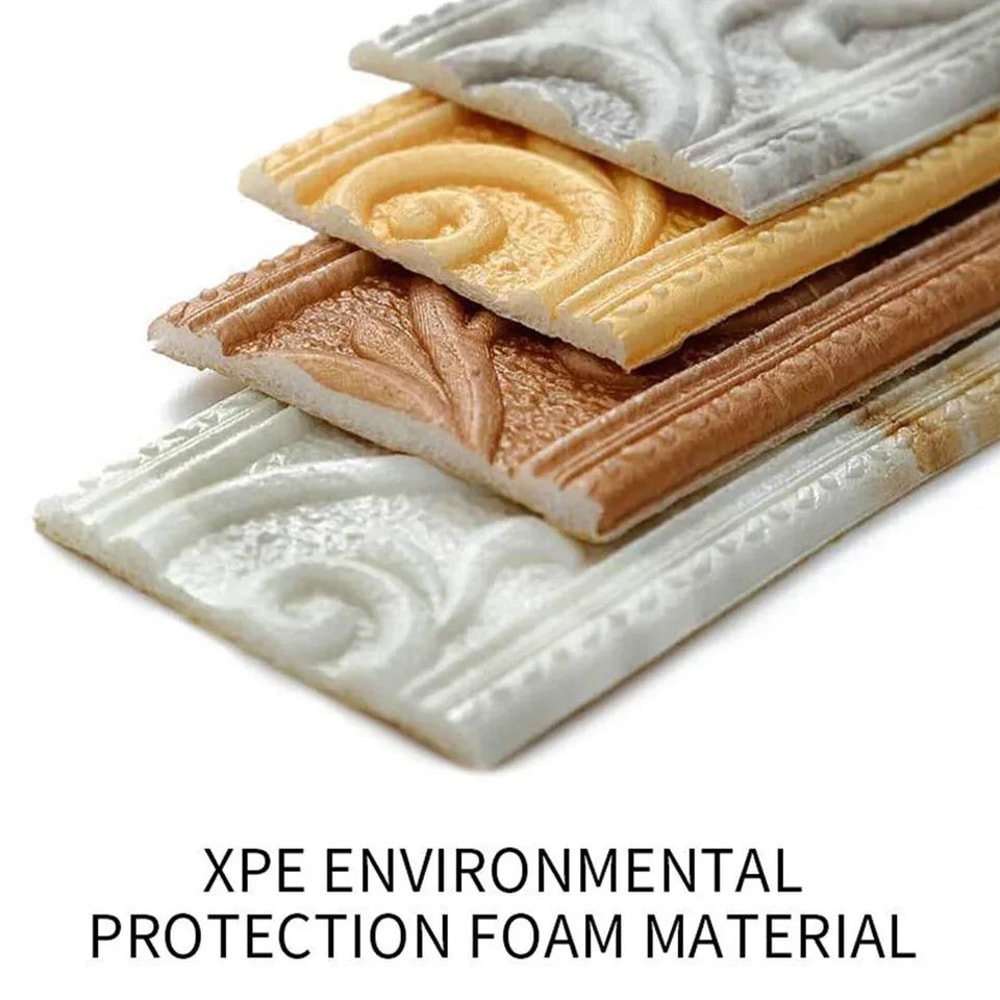 3D SelfAdhesive Foam Wall Trim Sticker Waterproof Decorative Border Molding For Home Interior 3