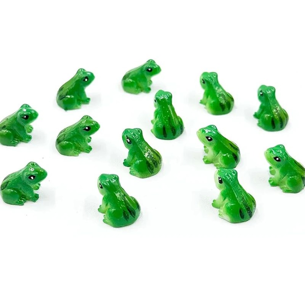 Mini Frog Figurine Set Cute Resin Fairy Garden Decor For Micro Landscape DIY Crafts 2