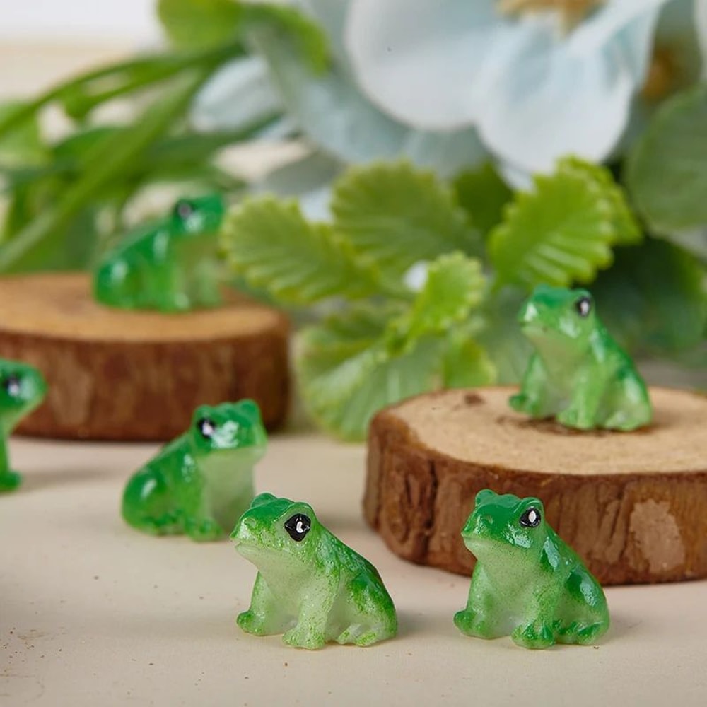 Mini Frog Figurine Set Cute Resin Fairy Garden Decor For Micro Landscape DIY Crafts 3