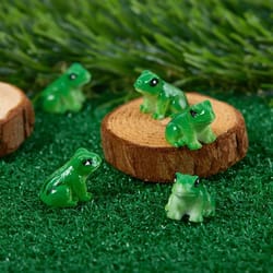 mini frog figurine set – cute resin fairy garden decor for micro landscape & diy crafts
