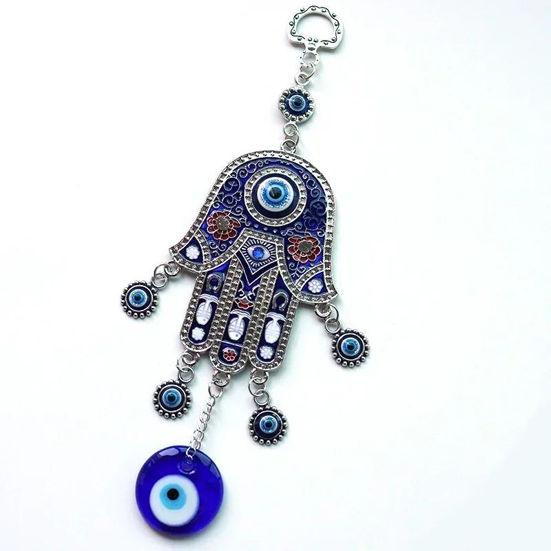 Evil Eye Hamsa Hand Wind Chime Wall Decor Geometric Metal Hanging Ornament For Protection Meditat 8