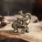 Auspicious Brass Elephant Figurine Mini Copper Elephant Decor For Wealth Good Luck 5