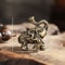 Auspicious Brass Elephant Figurine Mini Copper Elephant Decor For Wealth Good Luck 6
