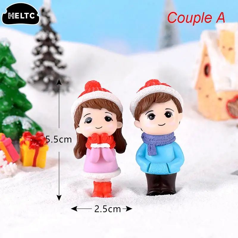 Mini Lovers Couple Garden Figurine Set Cute Chair Animal Miniatures For Fairy Garden Terrarium De 4