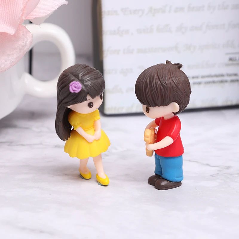 Mini Lovers Couple Garden Figurine Set Cute Chair Animal Miniatures For Fairy Garden Terrarium De 15