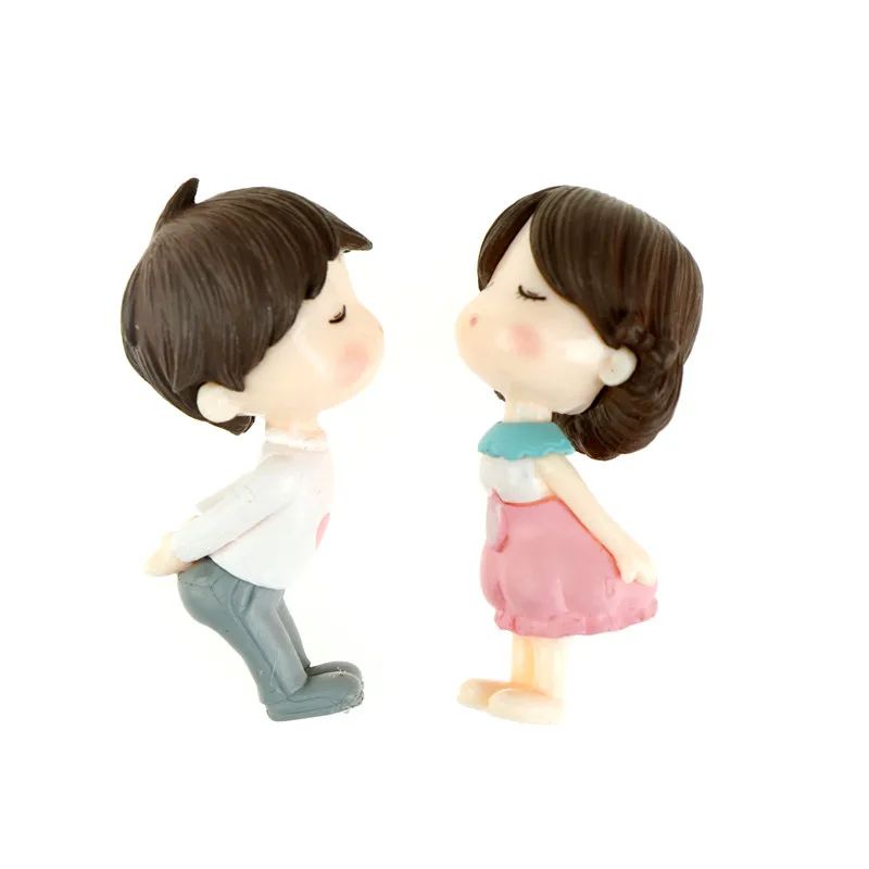 Mini Lovers Couple Garden Figurine Set Cute Chair Animal Miniatures For Fairy Garden Terrarium De 8