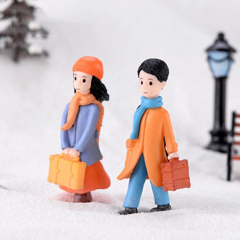 Mini Lovers Couple Garden Figurine Set Cute Chair Animal Miniatures For Fairy Garden Terrarium De 14