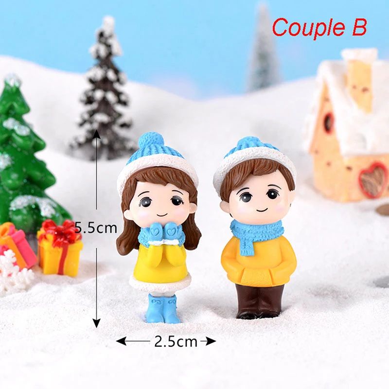 Mini Lovers Couple Garden Figurine Set Cute Chair Animal Miniatures For Fairy Garden Terrarium De 22