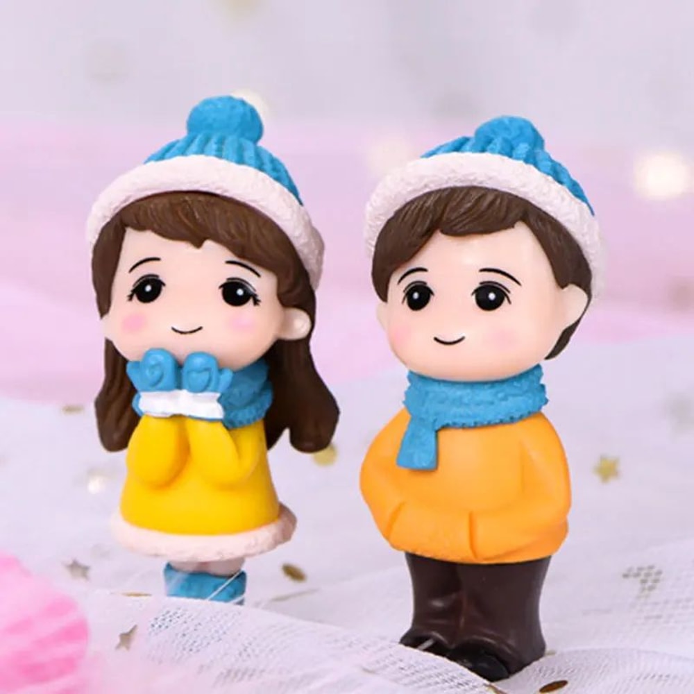 Mini Lovers Couple Garden Figurine Set Cute Chair Animal Miniatures For Fairy Garden Terrarium De 23