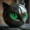 Luxury Black Cat Head Sculpture Marble Texture Resin Decor With Amber Eyes For Modern Home 0