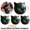 Luxury Black Cat Head Sculpture Marble Texture Resin Decor With Amber Eyes For Modern Home 5