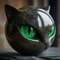 Luxury Black Cat Head Sculpture Marble Texture Resin Decor With Amber Eyes For Modern Home 6