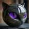 Luxury Black Cat Head Sculpture Marble Texture Resin Decor With Amber Eyes For Modern Home 7