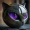Luxury Black Cat Head Sculpture Marble Texture Resin Decor With Amber Eyes For Modern Home 7