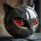 Luxury Black Cat Head Sculpture Marble Texture Resin Decor With Amber Eyes For Modern Home 8