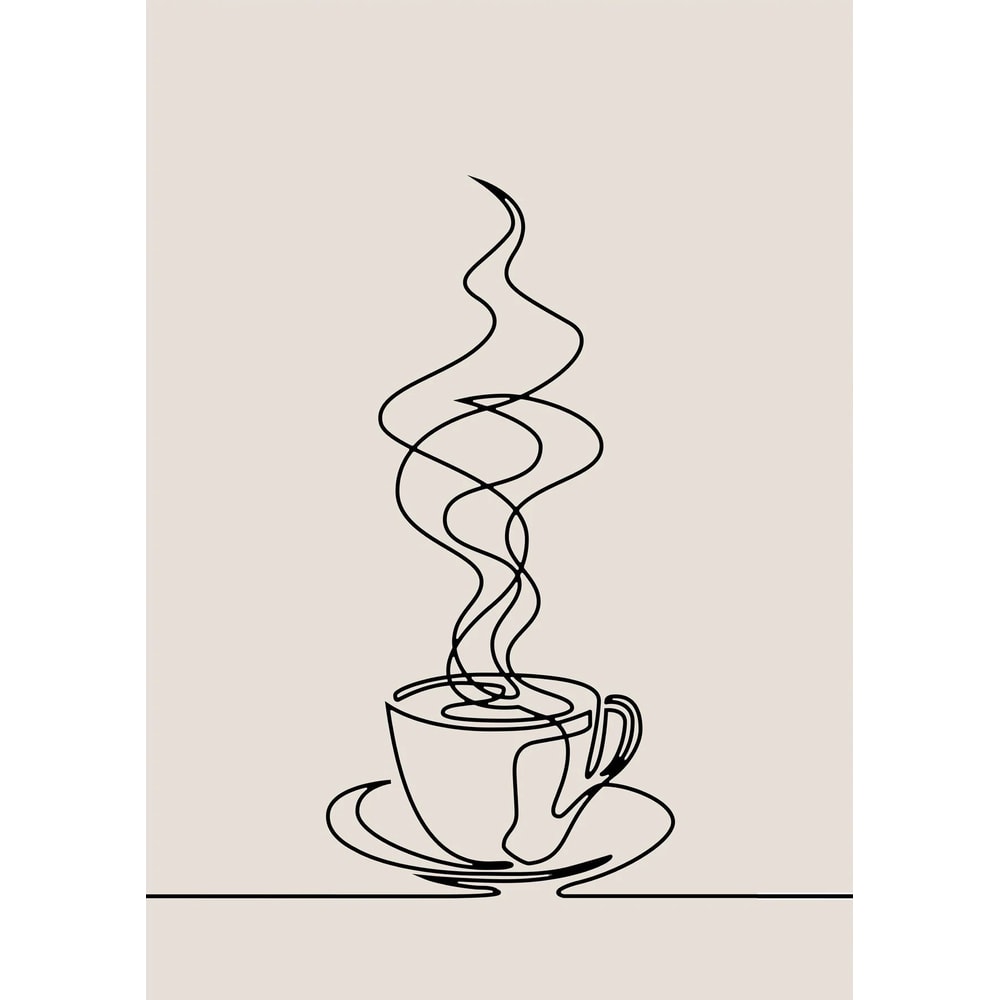 Bone Brew Minimalist Canvas Poster Skeleton Coffee Line Art Wall Decor For Kitchen Cafe 6