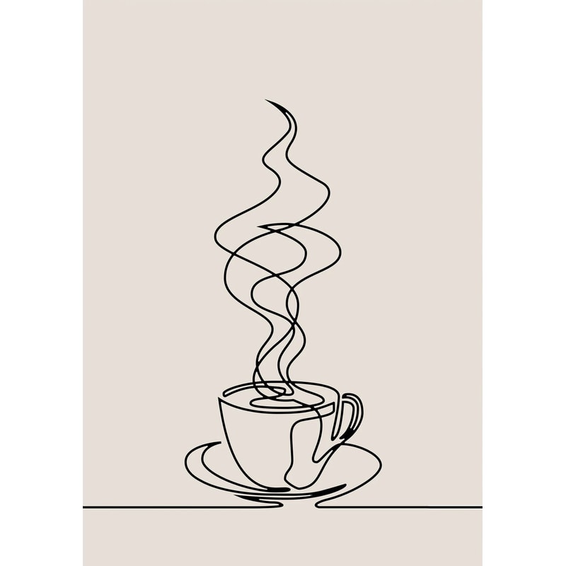 Bone Brew Minimalist Canvas Poster Skeleton Coffee Line Art Wall Decor For Kitchen Cafe 6