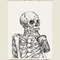 Bone Brew Minimalist Canvas Poster Skeleton Coffee Line Art Wall Decor For Kitchen Cafe 9
