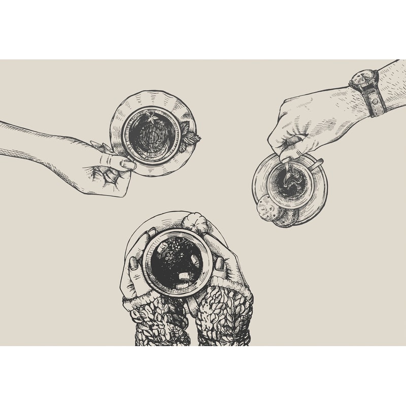 Bone Brew Minimalist Canvas Poster Skeleton Coffee Line Art Wall Decor For Kitchen Cafe 24