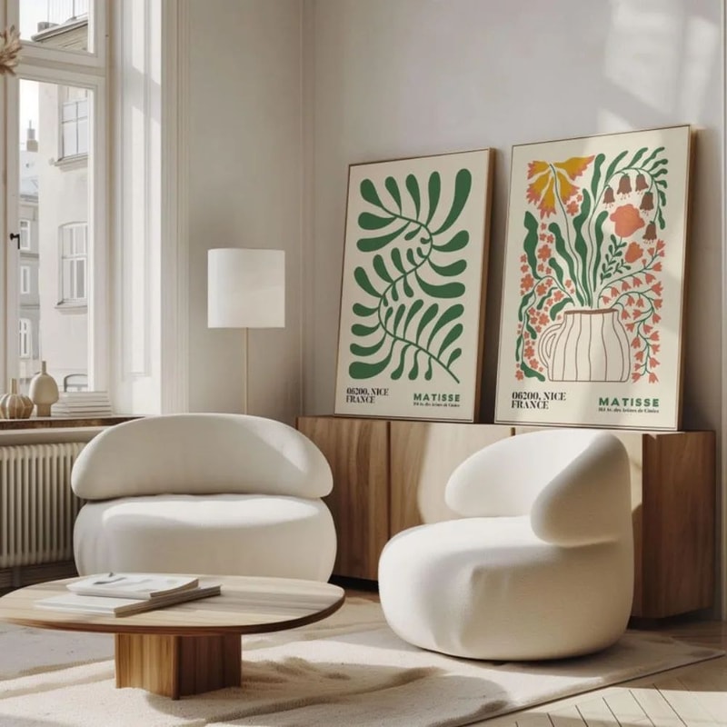 Matisse Floral Canvas Wall Art Set Boho Abstract Flower Prints For Bedroom Living Room Decor 2